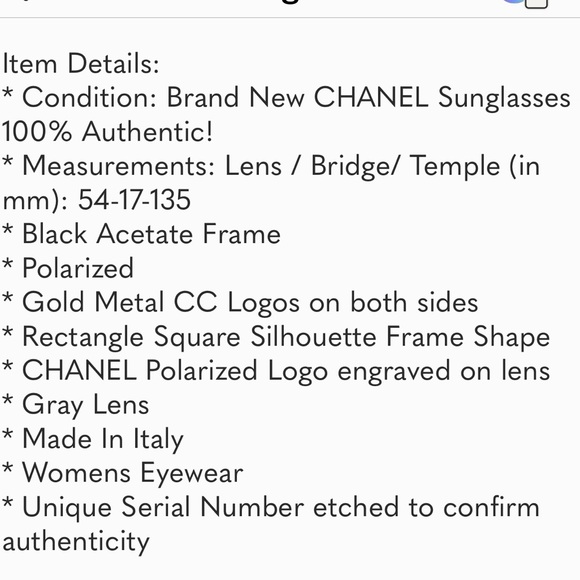 Chanel Rectangle Sunglasses Authentic - Picture 11 of 11